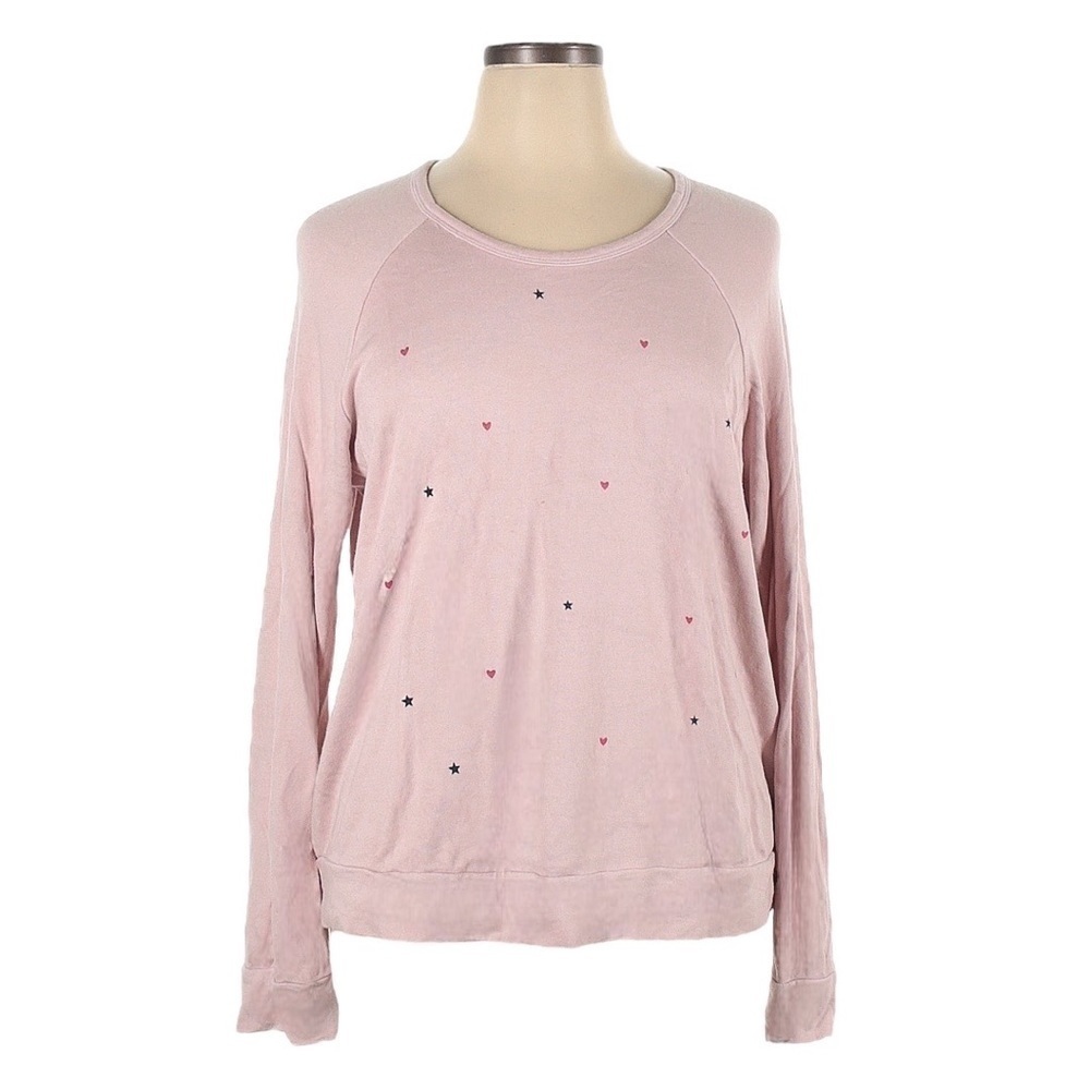 Sundry Pink Stars & Hearts Relaxed Fit Comfy Sweatshirt Size 3 (L)